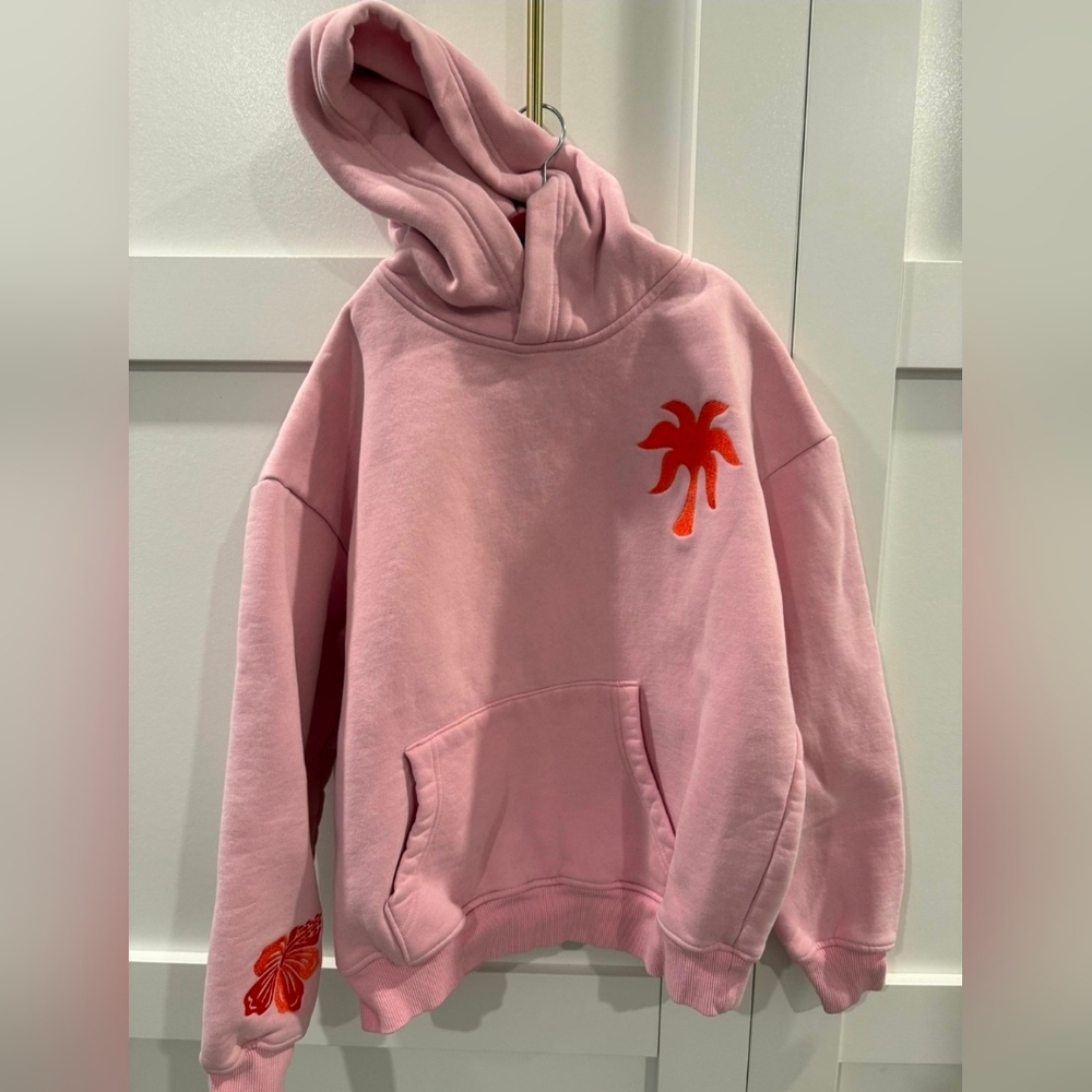 Pink Palm Puff Waves Hoodie-Sold
